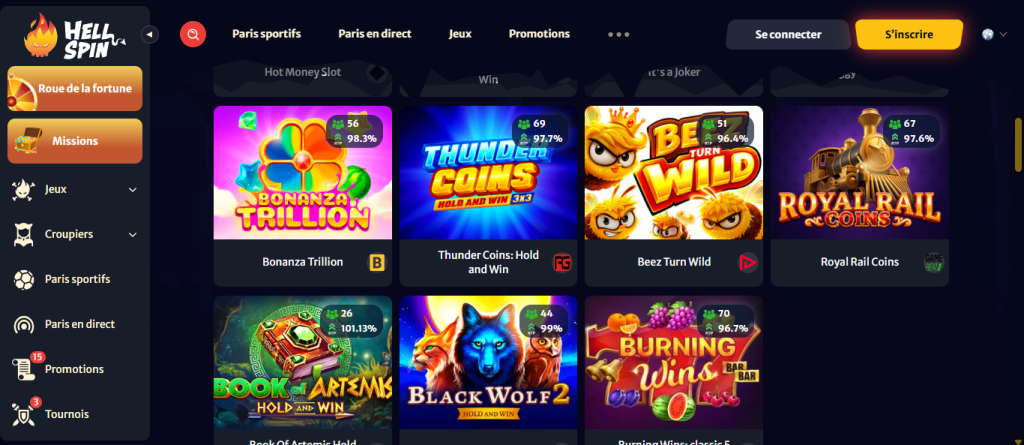 Chez Hellspin, la contrainte de remise en jeu s'écrit par une phrase et non par un chiffre